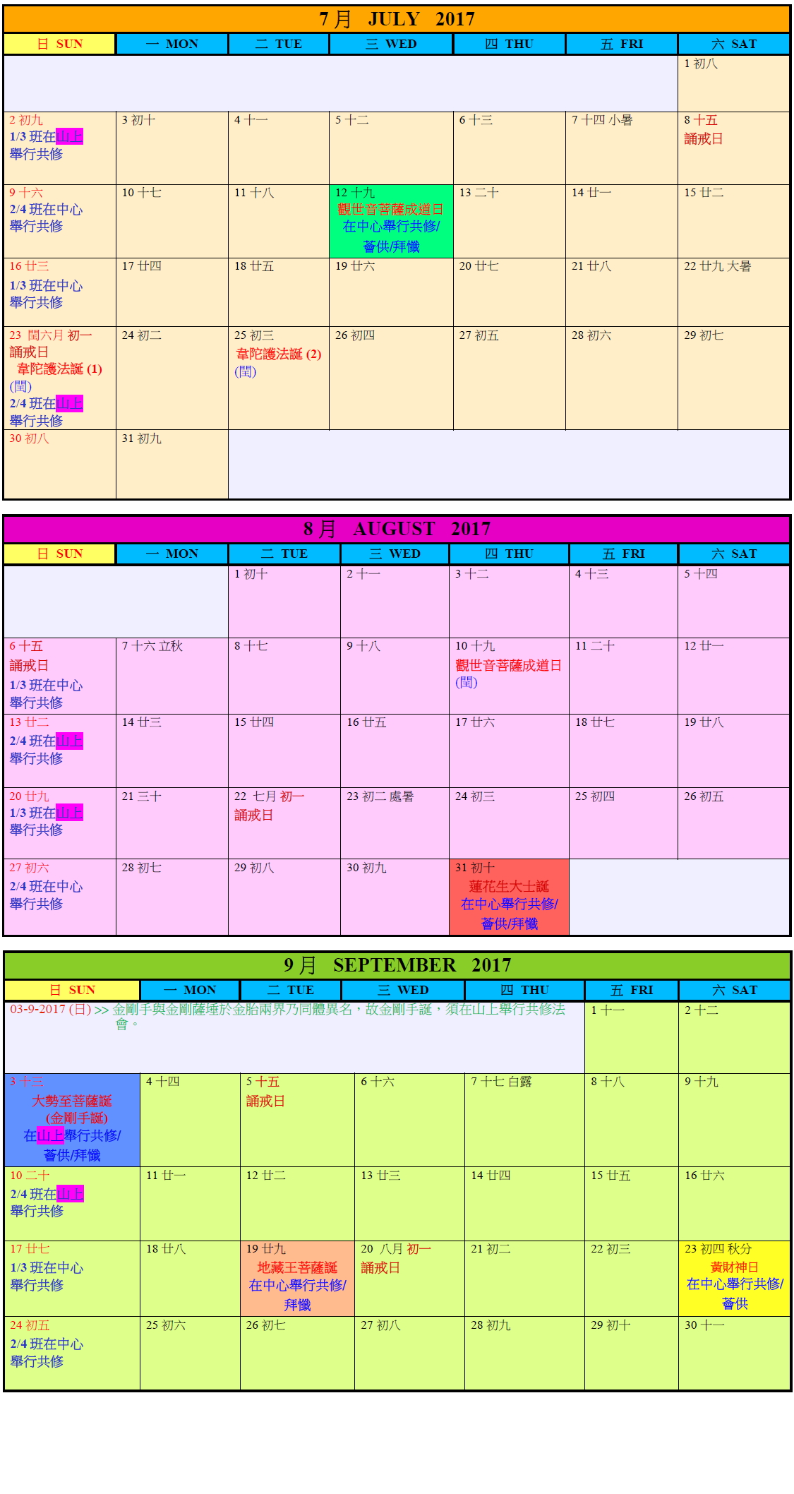 uphill cultivation calender-2017 July-Sep
